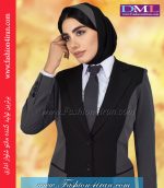 مانتو شلوار مشکی طوسی کد 104