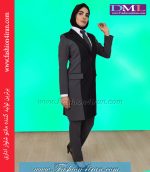 مانتو شلوار مشکی طوسی کد 104 - Image 4