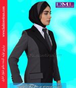 مانتو شلوار مشکی طوسی کد 104 - Image 3