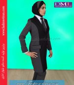 مانتو شلوار مشکی طوسی کد 104 - Image 2