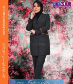 مانتو شلوار نوک مدادی نارنجی کد 109 - Image 4