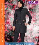 مانتو شلوار نوک مدادی نارنجی کد 109 - Image 3