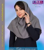 مقنعه کرپ طوسی کد 11 - Image 2