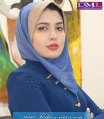 مقنعه اداری آبی تل کرم کد 13 - Image 2