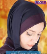 مقنعه اداری تل بادمجانی کد 13