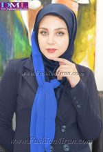مقنعه فرم کد 18 حریر آبی - Image 2