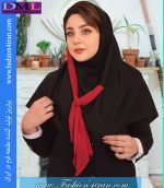 مقنعه فرم کد 18 حریر زرشکی