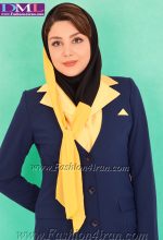 مقنعه فرم کد18 حریر زرد