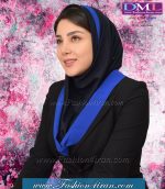 مقنعه حریر آبی کد 21