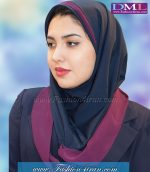 مقنعه حریر بادمجانی کد 21 - Image 3