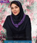 مقنعه حریر بنفش کد 21