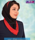 مقنعه حریر قرمز کد 21 - Image 4