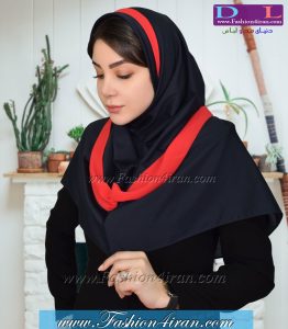 مقنعه حریر قرمز کد 21