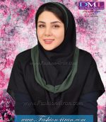 مقنعه حریر سبز زیتونی کد 21 - Image 3