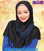 مقنعه حریر سرمه ای کد 21 - Image 2