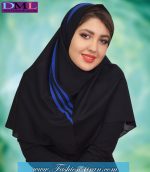 مقنعه حریر آبی کد 38