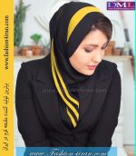 مقنعه حریر زرد کد 38