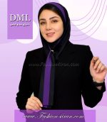 مقنعه کراواتی حریر بنفش کد41 - Image 8