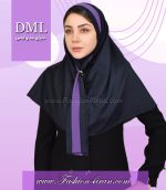 مقنعه کراواتی حریر بنفش کد41 - Image 7
