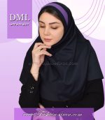 مقنعه کراواتی حریر بنفش کد41 - Image 6
