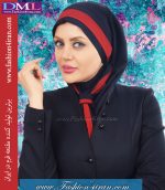 مقنعه کراواتی حریر قرمز کد 41 - Image 5