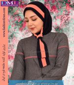 مقنعه کراواتی حریر گلبهی کد 41