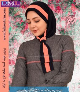مقنعه کراواتی حریر گلبهی کد 41