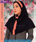 مقنعه کراواتی حریر گلبهی کد 41 - Image 2