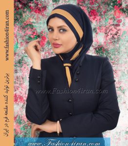 مقنعه کراواتی حریر طلایی کد 41