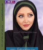 مقنعه کراواتی سبز زیتونی کد 41