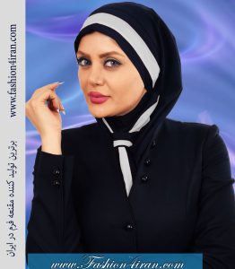 مقنعه کراواتی حریر سفید کد 41