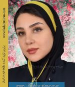 مقنعه کراواتی حریر زرد کد 41 - Image 6