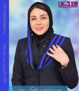 مقنعه حریر شالی آبی کد 43