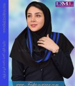 مقنعه حریر شالی آبی کد 43 - Image 3