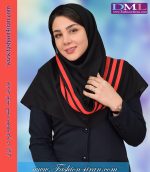 مقنعه حریر شالی قرمز کد 43 - Image 3