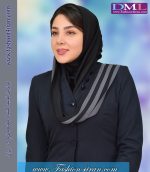 مقنعه حریر شالی طوسی کد 43 - Image 3