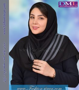 مقنعه حریر شالی طوسی کد 43