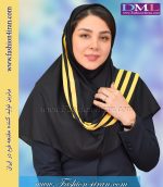 مقنعه حریر شالی زرد کد 43