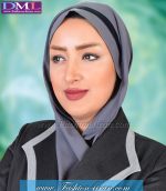 شال کد 44 طوسی تل سرمه ای - Image 3