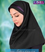 مقنعه با تل بادمجانی