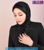 مقنعه مشکی تل مشکی کد 46 - Image 3