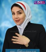 مقنعه سفید تل قرمزکد46 - Image 4