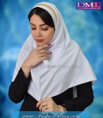مقنعه سفید تل طلایی کد46 - Image 5