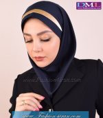 مقنعه با تل طلایی