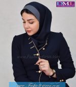 مقنعه با نقاب طوسی کد 47 - Image 3