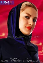 مقنعه فرم نیم دراپه کد 50 با حریر آبی - Image 3