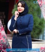 مانتو شلوار فیونا سرمه ای روشن کد 51