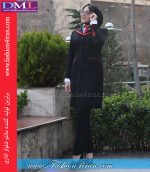 مانتو شلوار مازراتی مشکی قرمز کد 52 - Image 4
