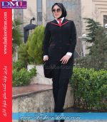 مانتو شلوار مازراتی مشکی قرمز کد 52 - Image 3