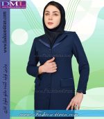 مانتو شلوار فیونا سرمه ای ساتن سرمه ای کد 52 - Image 4